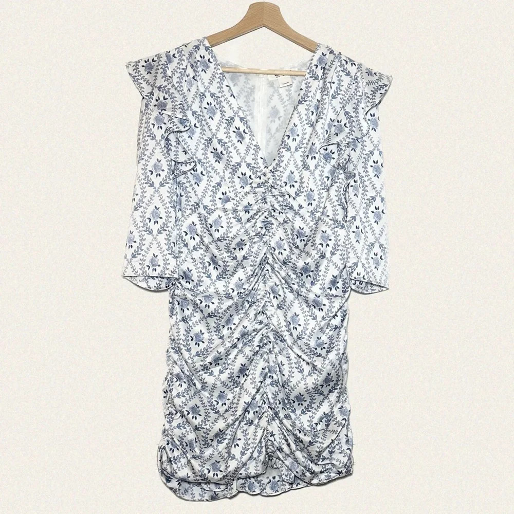 Glamorous Ruched Ruffle Mini Dress - Picture 7 of 9